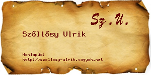 Szőllősy Ulrik névjegykártya